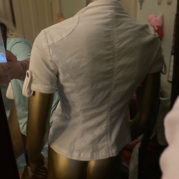 White House Black Market White Utility Jacket top - Picture 5 of 5